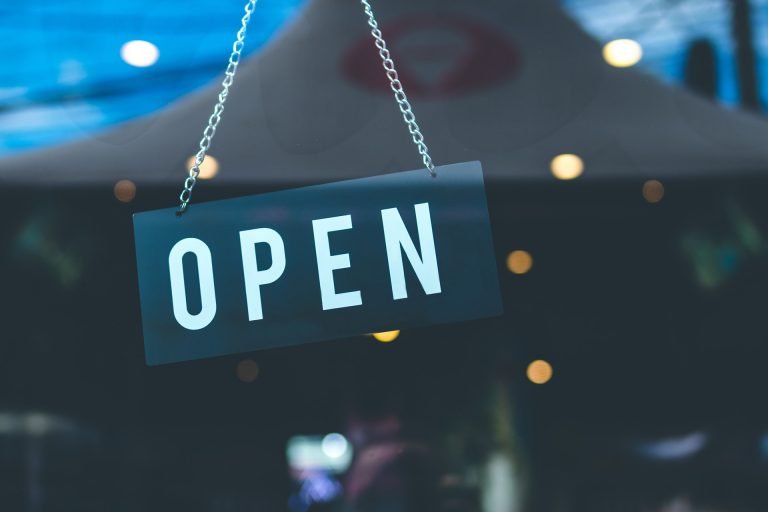 Open sign at New Forest Device Repairs